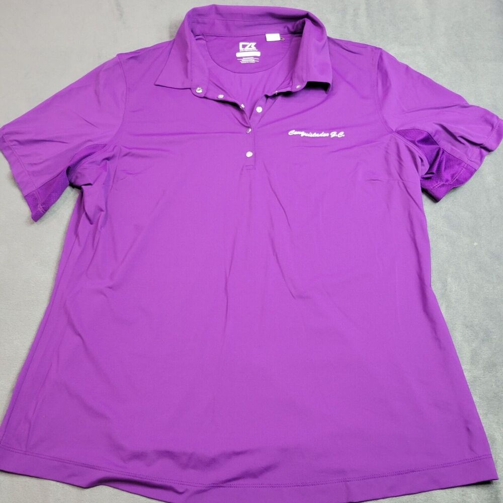 Cutter & Buck Conquistador G.C. Purple Polo Shirt XL Nylon Spandex Moisture Wick